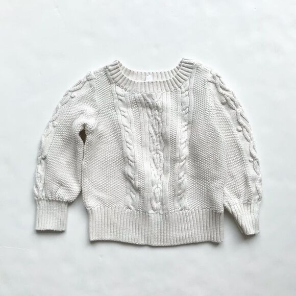 BabyGap Ivory cable knit crew neck sweater EUC 4T - Picture 1 of 5